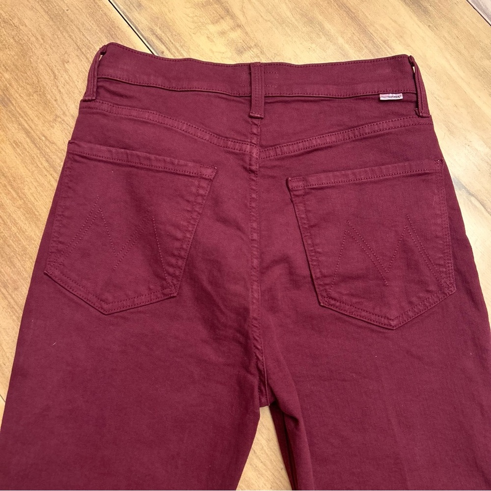 MOTHER THE TRIPPER ANKLE FRAY WASH:
BURGUNDY - Picture 10 of 10